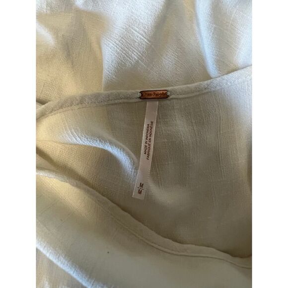 FREE PEOPLE ONE SHOULDER TIE WHITE TUNIC SIZE MEDIUM - Picture 5 of 5